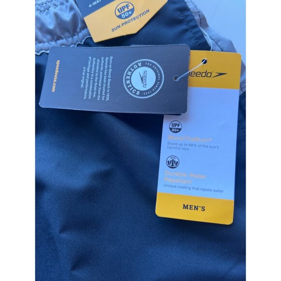 Speedo Mens 4-Way Comfort Stretch Swim Shorts UPF 50+ XXL Gray/Black NWT - Picture 8 of 9